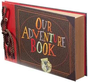 Scrapbook Photo Album,Our Adventure Book, Embossed Words Hard Cover