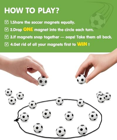 Soccer Magnetic Game with String & 20 Football-Shaped Stones