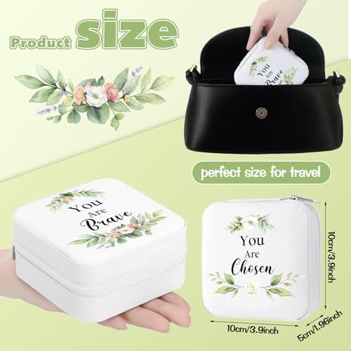 Kacctyen 12 Pcs Small Jewelry Travel Case Bulk Xmas Green Leaf Jewelry