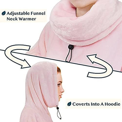 PAVILIA Wearable Blanket Poncho for Women Men, Oversized Hoodie