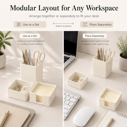 minimaliving Aesthetic Silicone Desk Organizer Set of 3,Modern Office