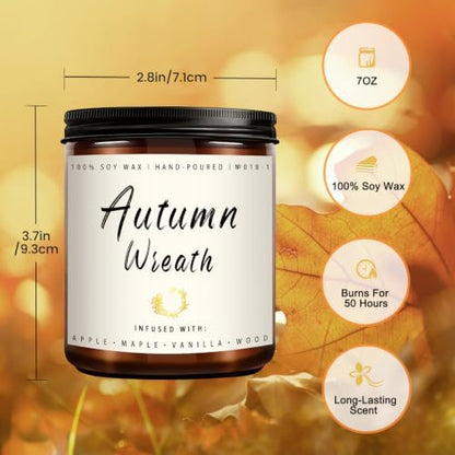 Auelife Fall Candle Set | 4 Pack Scented Candles for Home - Candle