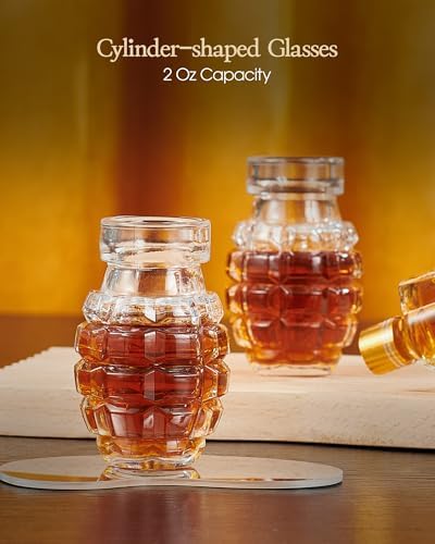 Kollea Novelty Whiskey Decanter Gift Set with 2 Grenade Glasses
