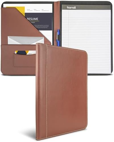 Samsill Contrast Stitch Leather Padfolio and Business Portfolio for