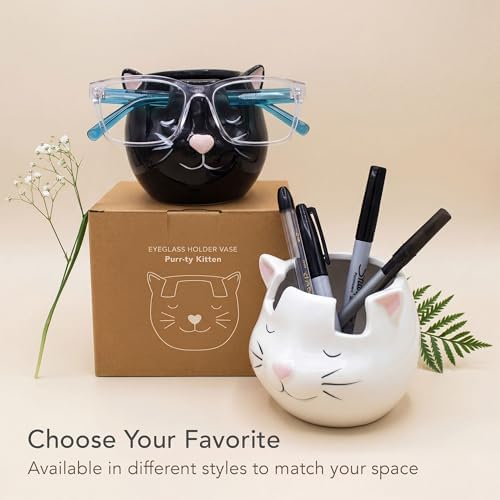 White Cat Eyewear Holder, Multi-Purpose Accessories for Makeup and