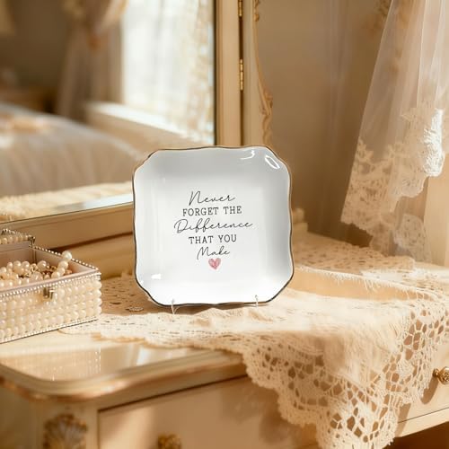 Teacher Appreciation Gifts for Women, Ceramic Ring Dish Tray