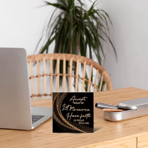 Black Gold Wood Box Sign, Motivational Gifts for Women, Inspirational