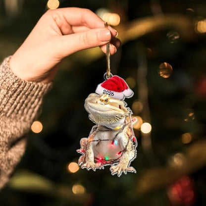 Bearded Dragon Christmas Ornament 2026, Pet Reptile Animal 3.75"