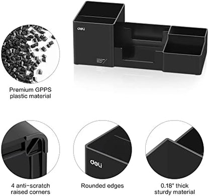deli Desk Organizer, Plastic Desktop Organizer with Pencil Holder and