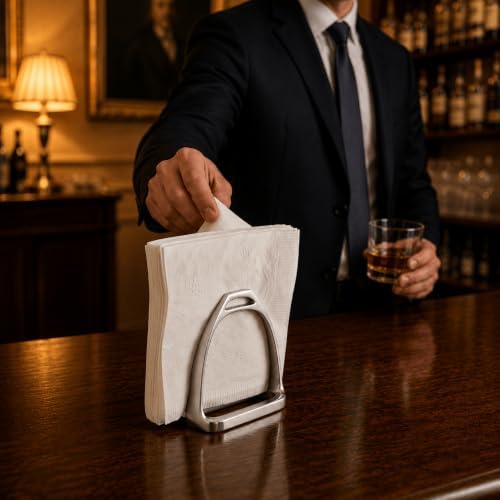 Arthur Court Equestrian Stirrup Napkin Holder - Durable Aluminum