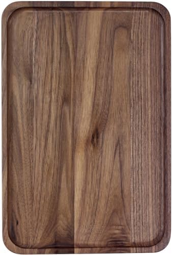 Wooden Serving Tray Walnut Wood Breakfast Platter Food Snack Dessert