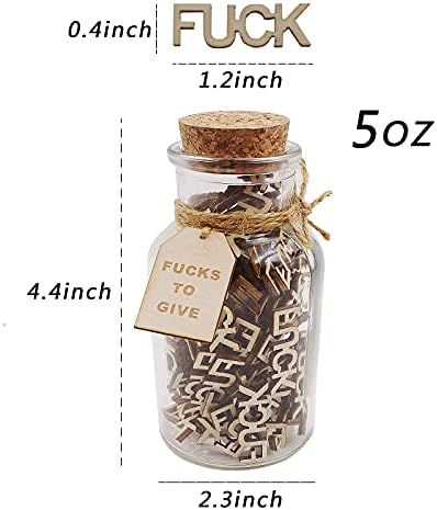 KUMLENMO fuck jar(5oz) Gift Jar,Fucks to Give,Fuck Wooden Cutout