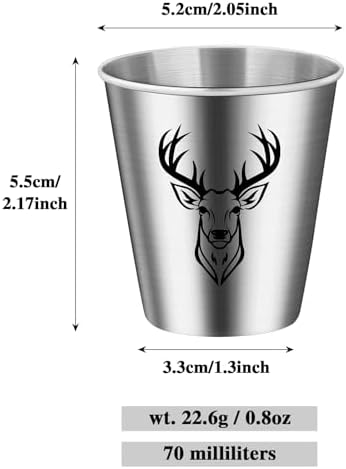 Deer Head Shot Glasses Bulk Set of 4 with Gift Box for Men Women