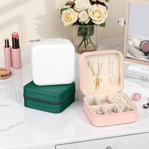 Prasacco 12 Pcs Travel Jewelry Case Bridesmaid Gifts Box PU Leather