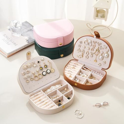 Small Travel Jewelry Box, Leather Waterproof Jewelry Case for Women