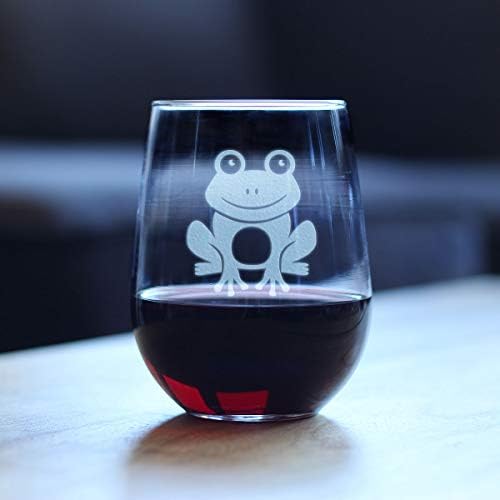 Bevvee Happy Frog - Stemless Wine Glass - Themed Gifts and Decor for