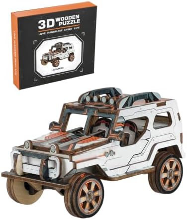 3D Puzzles for Adults, SUV Model Kit, Beginner 3D Wooden Puzzles for