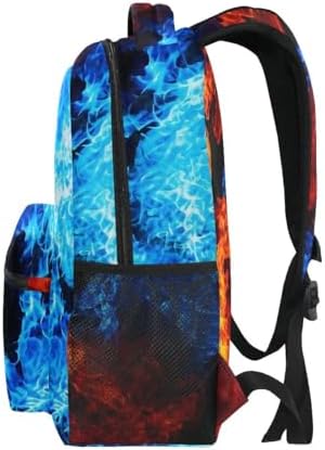 SUABO Ice Fire Backpack Skull Bookbag Schoolbag for Boys Girls