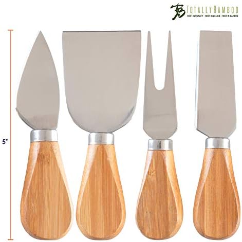 Totally Bamboo 4-Piece Cheese Tool Set, Charcuterie Board Accessories