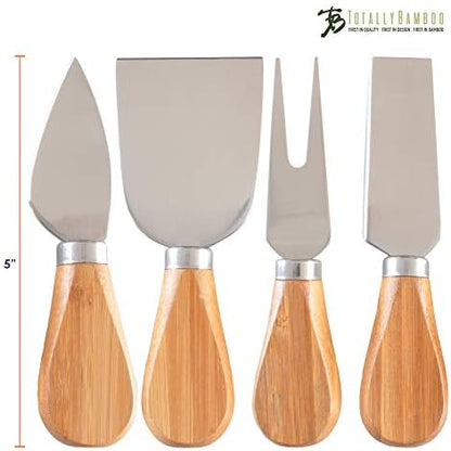 Totally Bamboo 4-Piece Cheese Tool Set, Charcuterie Board Accessories