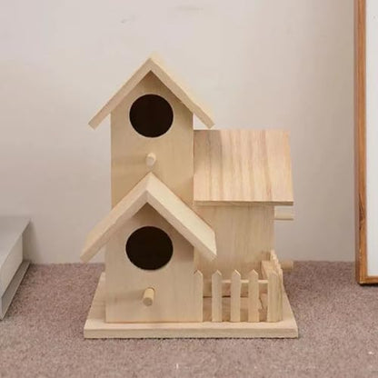 Wooden Birdhouse Charming Bird Shelter for Garden, Sturdy Cedar Wood