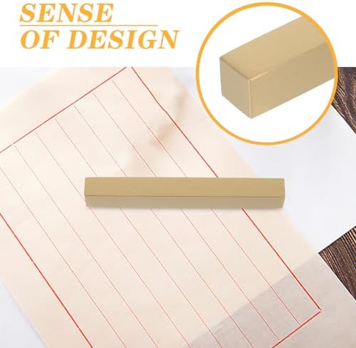 Gold Brass Paperweight for Practice Sheets, Rectangle Block Desk Decor