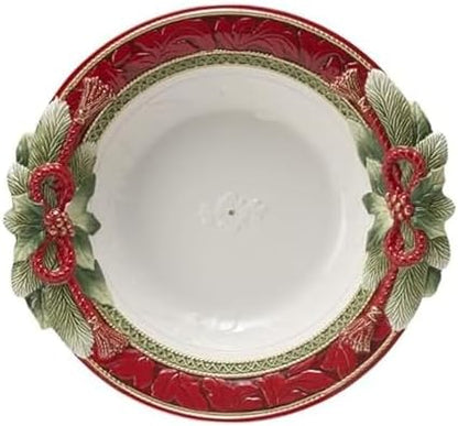 Fitz and Floyd Holiday Home Garland Serving Bowl, 16 Inch