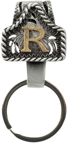 XZYLY Vintage Western Cowboy Letter Keychain,Handmade Metal A-Z