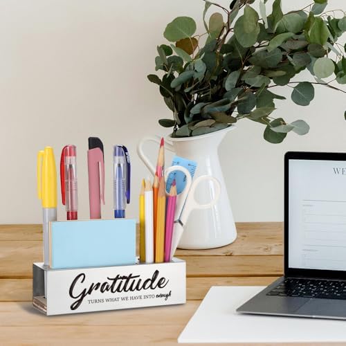 Gratitude Inspirational Gift Stainless Steel Desk Organizer Note