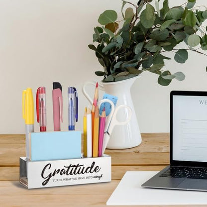 Gratitude Inspirational Gift Stainless Steel Desk Organizer Note