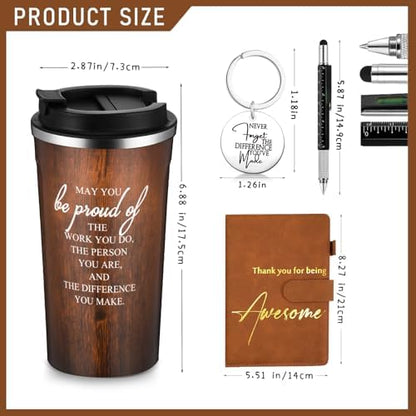 4 Pcs Thank You Gift Set for Men Women 17 oz Tumbler with Lid