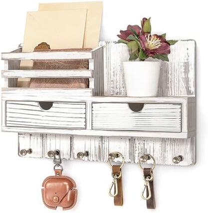 Rebee Vision Key Holder Wall Mount with 2 Drawers for Apartment