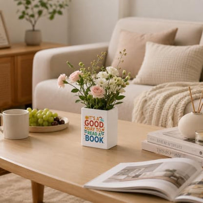It's A Good Day to Read A Book, Funny White Cosmetic Pencil Pen Holder