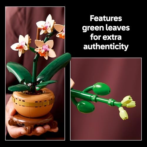 LEGO Botanicals Mini Orchid Building Set - Artificial, Fake Orchid for