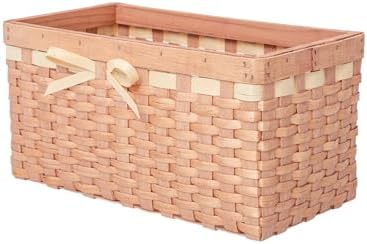 Kingwillow Natural Wicker Gift Basket, Square Storage Basket