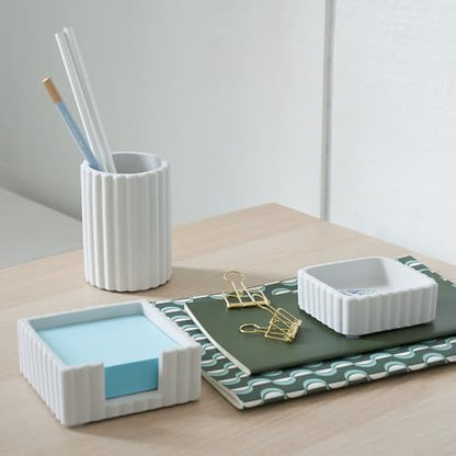 Modern Aesthetic Desk Accessories Set of 3 - Stylish Concrete