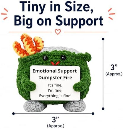 Emotional Support Dumpster Fire Crochet Plush, Funny Stress Relief