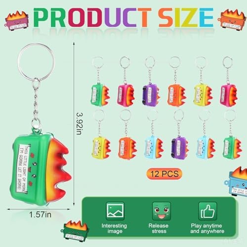 12 Pcs Dumpster Emotional Support Keychain for Adults Funny Xmas