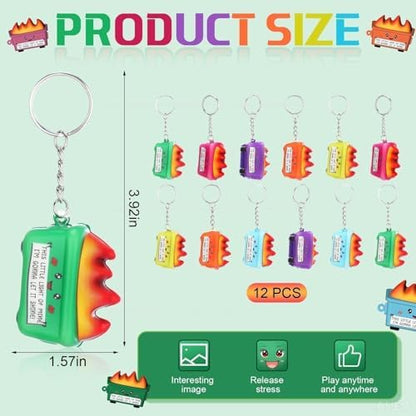 12 Pcs Dumpster Emotional Support Keychain for Adults Funny Xmas