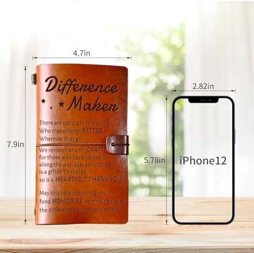 PRSTENLY Difference Maker Leather Journal, Thank You Gifts for Women