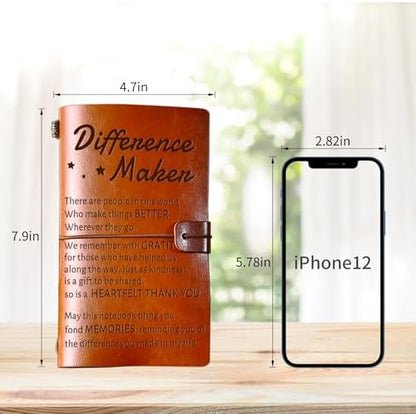 PRSTENLY Difference Maker Leather Journal, Thank You Gifts for Women