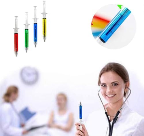 24Pcs Syringe Pens, 12 Colors Macaron Retractable Fun Nurse Pens Bulk