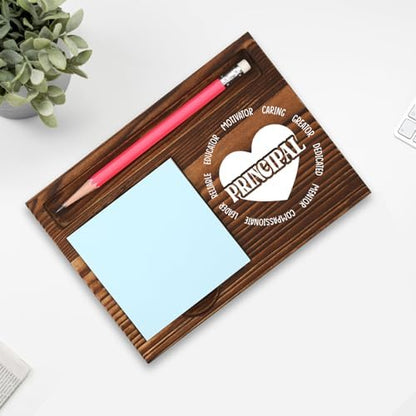 Principal Appreciation Gift Wooden Pencil Note Holder Desk Organizer