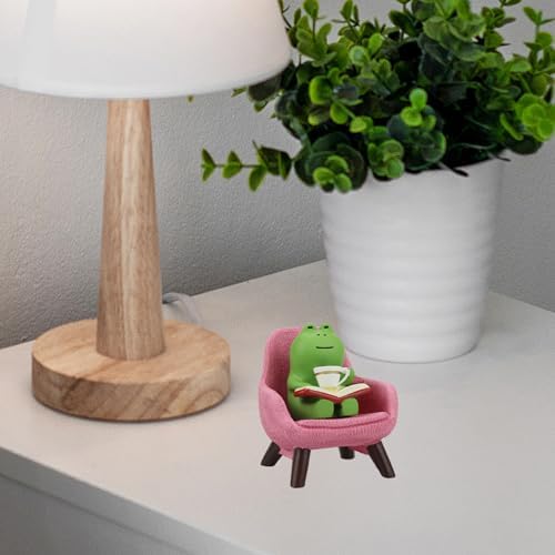 Refintural Miniature Frog Figurines - Funny Frog Sculpture for Shelf