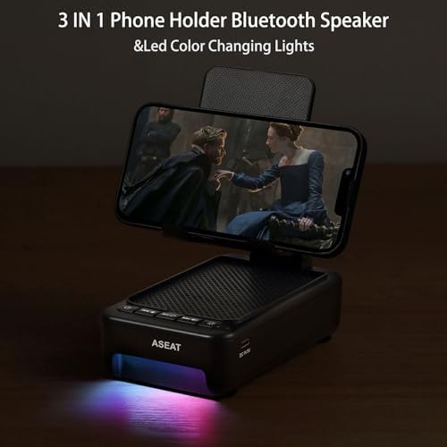 Gifts for Men Him, Cell Phone Stand with Bluetooth Speaker&Led Color