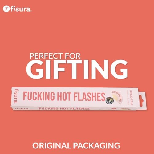 Fisura – Original Folding Fan with Message “Hot Flashes”. Handheld