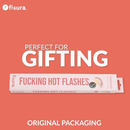 Fisura – Original Folding Fan with Message “Hot Flashes”. Handheld