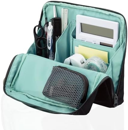 KOKUYO Pencil Case Pouch, Haco-Biz Standing Pen Pouch Bag, Foldable