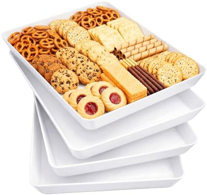 Lifewit 4-Pack 16" x 12" Extra Large Plastic Food Serving Trays for