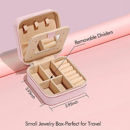 Parima Women's Mini Jewelry Case - L Initial, Pink - Perfect for